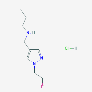 molecular formula C9H17ClFN3 B12229563 {[1-(2-fluoroethyl)-1H-pyrazol-4-yl]methyl}propylamine 