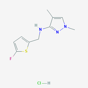 molecular formula C10H13ClFN3S B12229580 N-[(5-fluoro-2-thienyl)methyl]-1,4-dimethyl-1H-pyrazol-3-amine 