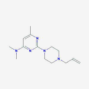 molecular formula C14H23N5 B12229620 N,N,6-trimethyl-2-[4-(prop-2-en-1-yl)piperazin-1-yl]pyrimidin-4-amine 