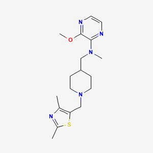 molecular formula C18H27N5OS B12229654 N-({1-[(2,4-dimethyl-1,3-thiazol-5-yl)methyl]piperidin-4-yl}methyl)-3-methoxy-N-methylpyrazin-2-amine 