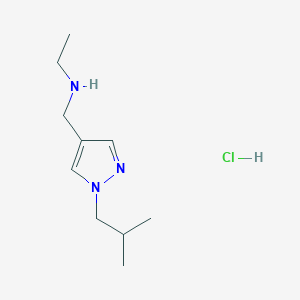 molecular formula C10H20ClN3 B12229840 ethyl[(1-isobutyl-1H-pyrazol-4-yl)methyl]amine 