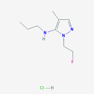 molecular formula C9H17ClFN3 B12229848 2-(2-fluoroethyl)-4-methyl-N-propylpyrazol-3-amine;hydrochloride 