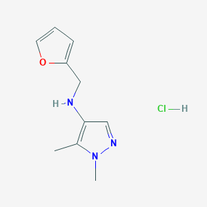 molecular formula C10H14ClN3O B12229879 N-(2-Furylmethyl)-1,5-dimethyl-1H-pyrazol-4-amine 