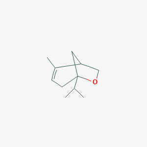 molecular formula C11H18O B122299 2-Methyl-5-propan-2-yl-6-oxabicyclo[3.2.1]oct-2-ene CAS No. 152562-66-8