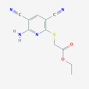 molecular formula C11H10N4O2S B1222998 ethyl [(6-amino-3,5-dicyanopyridin-2-yl)sulfanyl]acetate CAS No. 5282-20-2
