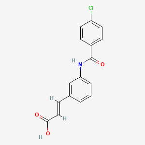 molecular formula C16H12ClNO3 B1222999 (2E)-3-(3-{[(4-chlorophenyl)carbonyl]amino}phenyl)prop-2-enoic acid 