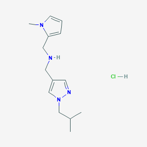 molecular formula C14H23ClN4 B12230153 1-(1-isobutyl-1H-pyrazol-4-yl)-N-[(1-methyl-1H-pyrrol-2-yl)methyl]methanamine 