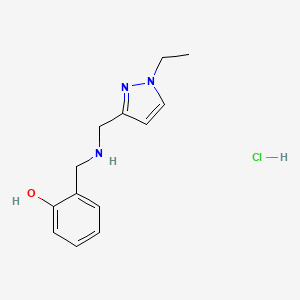 molecular formula C13H18ClN3O B12230196 2-[[(1-Ethylpyrazol-3-yl)methylamino]methyl]phenol;hydrochloride 