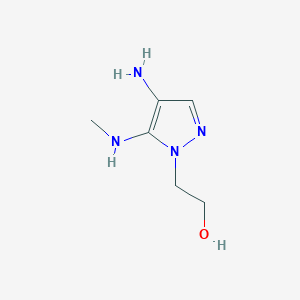 molecular formula C6H12N4O B122302 2-(4-Amino-5-(methylamino)-1H-pyrazol-1-yl)ethanol CAS No. 155601-26-6