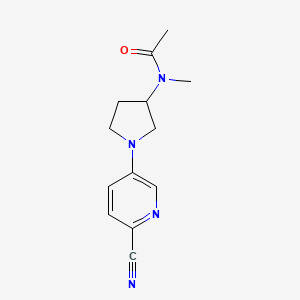 molecular formula C13H16N4O B12230235 N-[1-(6-cyanopyridin-3-yl)pyrrolidin-3-yl]-N-methylacetamide 