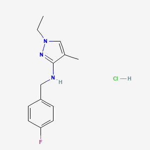 molecular formula C13H17ClFN3 B12230311 1-ethyl-N-[(4-fluorophenyl)methyl]-4-methylpyrazol-3-amine;hydrochloride 