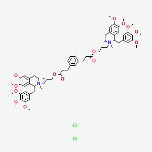 Bis(3-(1,2,3,4-tetrahydro-6,7-dimethoxy-N-methyl-1-(3,4,5-trimethoxybenzyl)isoquinolinium)propyl)1,3-phenylenedipropionic acid