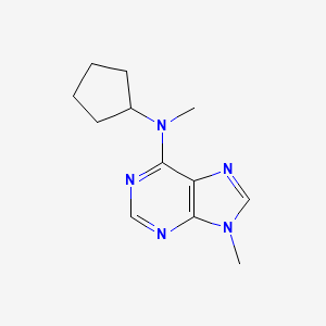 molecular formula C12H17N5 B12230342 N-cyclopentyl-N,9-dimethyl-9H-purin-6-amine 