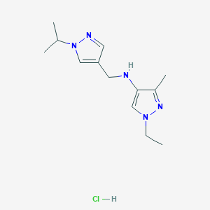 molecular formula C13H22ClN5 B12230365 1-ethyl-N-[(1-isopropyl-1H-pyrazol-4-yl)methyl]-3-methyl-1H-pyrazol-4-amine 