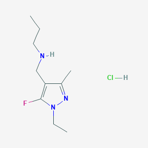 molecular formula C10H19ClFN3 B12230425 [(1-ethyl-5-fluoro-3-methyl-1H-pyrazol-4-yl)methyl]propylamine 