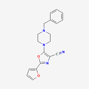 2-(2-Furanyl)-5-[4-(phenylmethyl)-1-piperazinyl]-4-oxazolecarbonitrile