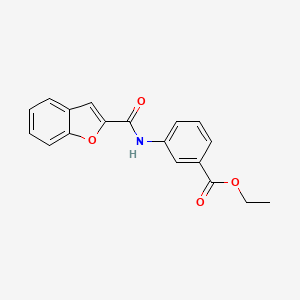 molecular formula C18H15NO4 B1223056 ethyl 3-(1-benzofuran-2-amido)benzoate 