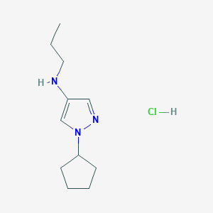 molecular formula C11H20ClN3 B12230627 1-cyclopentyl-N-propylpyrazol-4-amine;hydrochloride 