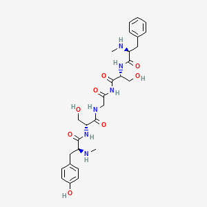 molecular formula C28H38N6O8 B1223064 D-Serinamide, N-methyl-L-tyrosyl-D-serylglycyl-N-methyl-L-phenylalanyl- CAS No. 74604-22-1