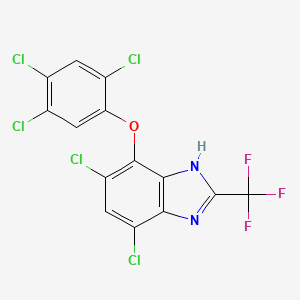 B1223066 5,7-Dichloro-4-(2,4,5-trichlorophenoxy)-2-(trifluoromethyl)-1H-benzimidazole CAS No. 63405-99-2