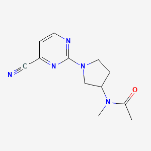 molecular formula C12H15N5O B12230715 N-[1-(4-cyanopyrimidin-2-yl)pyrrolidin-3-yl]-N-methylacetamide 