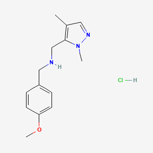 molecular formula C14H20ClN3O B12230753 1-(1,4-dimethyl-1H-pyrazol-5-yl)-N-(4-methoxybenzyl)methanamine 