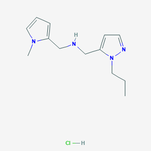 molecular formula C13H21ClN4 B12230788 1-(1-methyl-1H-pyrrol-2-yl)-N-[(1-propyl-1H-pyrazol-5-yl)methyl]methanamine 