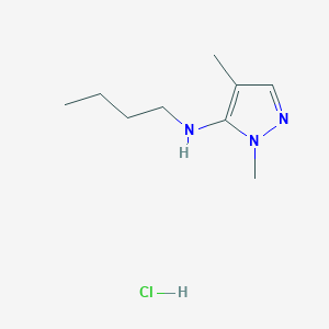 molecular formula C9H18ClN3 B12230804 N-butyl-2,4-dimethylpyrazol-3-amine;hydrochloride 