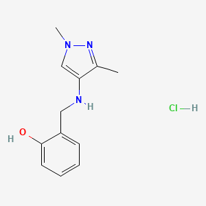 molecular formula C12H16ClN3O B12230878 2-[[(1,3-Dimethylpyrazol-4-yl)amino]methyl]phenol;hydrochloride 