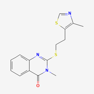 molecular formula C15H15N3OS2 B1223092 3-Methyl-2-[2-(4-methyl-5-thiazolyl)ethylthio]-4-quinazolinone 