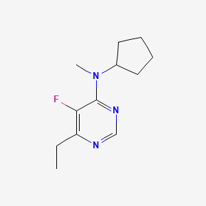 molecular formula C12H18FN3 B12230920 N-cyclopentyl-6-ethyl-5-fluoro-N-methylpyrimidin-4-amine 