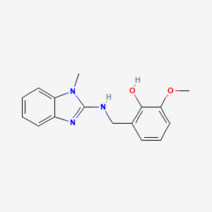 molecular formula C16H17N3O2 B1223093 2-Methoxy-6-[[(1-methyl-2-benzimidazolyl)amino]methyl]phenol 