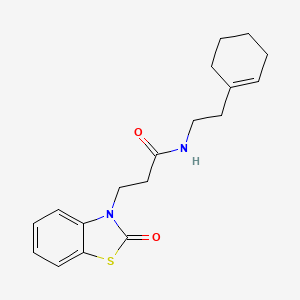 molecular formula C18H22N2O2S B1223095 N-[2-(1-cyclohexenyl)ethyl]-3-(2-oxo-1,3-benzothiazol-3-yl)propanamide 