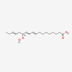 molecular formula C18H30O4 B1223104 13-Hydroperoxyoctadeca-9,11,15-trienoic acid 