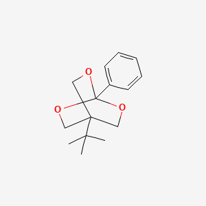 molecular formula C15H20O3 B1223107 4-t-Butyl-1-phenyl-2,6,7-trioxabicyclo(2.2.2)octane CAS No. 70637-05-7