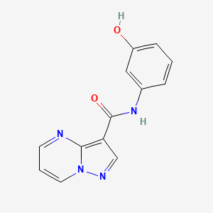 molecular formula C13H10N4O2 B1223137 N-(3-hydroxyphenyl)pyrazolo[1,5-a]pyrimidine-3-carboxamide 