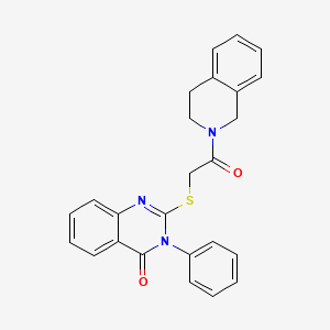 molecular formula C25H21N3O2S B1223138 2-[[2-(3,4-dihydro-1H-isoquinolin-2-yl)-2-oxoethyl]thio]-3-phenyl-4-quinazolinone 