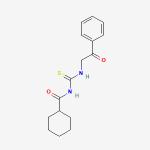 molecular formula C16H20N2O2S B1223139 N-[(phenacylamino)-sulfanylidenemethyl]cyclohexanecarboxamide 