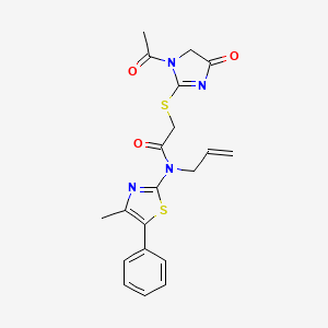 2-[(3-acetyl-5-oxo-4H-imidazol-2-yl)thio]-N-(4-methyl-5-phenyl-2-thiazolyl)-N-prop-2-enylacetamide