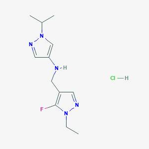molecular formula C12H19ClFN5 B12231474 N-[(1-ethyl-5-fluoro-1H-pyrazol-4-yl)methyl]-1-isopropyl-1H-pyrazol-4-amine 
