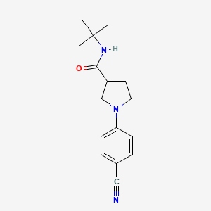 molecular formula C16H21N3O B12231483 N-tert-butyl-1-(4-cyanophenyl)pyrrolidine-3-carboxamide 