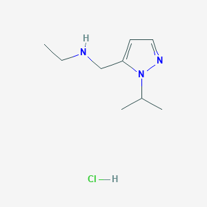 molecular formula C9H18ClN3 B12231484 ethyl[(1-isopropyl-1H-pyrazol-5-yl)methyl]amine 