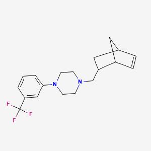 molecular formula C19H23F3N2 B1223152 1-(5-Bicyclo[2.2.1]hept-2-enylmethyl)-4-[3-(trifluoromethyl)phenyl]piperazine 