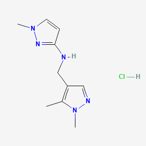 molecular formula C10H16ClN5 B12231574 N-[(1,5-dimethylpyrazol-4-yl)methyl]-1-methylpyrazol-3-amine;hydrochloride 