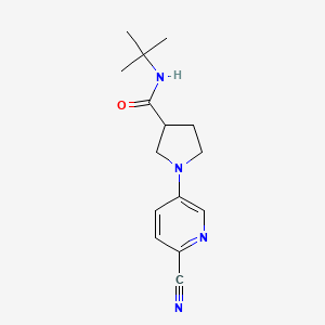 molecular formula C15H20N4O B12231599 N-tert-butyl-1-(6-cyanopyridin-3-yl)pyrrolidine-3-carboxamide 