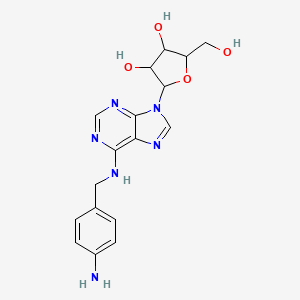 molecular formula C17H20N6O4 B1223172 N-[(4-Aminophenyl)methyl]adenosine 