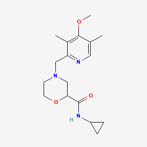 molecular formula C17H25N3O3 B12231733 N-cyclopropyl-4-[(4-methoxy-3,5-dimethylpyridin-2-yl)methyl]morpholine-2-carboxamide 
