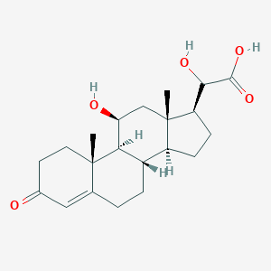 molecular formula C21H30O5 B122318 Pregn-4-en-21-oic acid,11,20-dihydroxy-3-oxo-, (11b)- CAS No. 75879-79-7