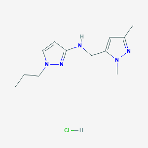 molecular formula C12H20ClN5 B12231865 N-[(2,5-dimethylpyrazol-3-yl)methyl]-1-propylpyrazol-3-amine;hydrochloride 