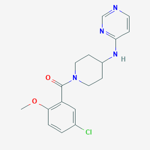 molecular formula C17H19ClN4O2 B12231877 N-[1-(5-chloro-2-methoxybenzoyl)piperidin-4-yl]pyrimidin-4-amine 
